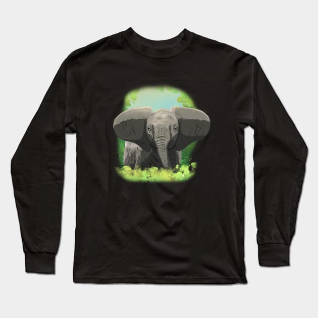 Baby elephant Long Sleeve T-Shirt by Zlat